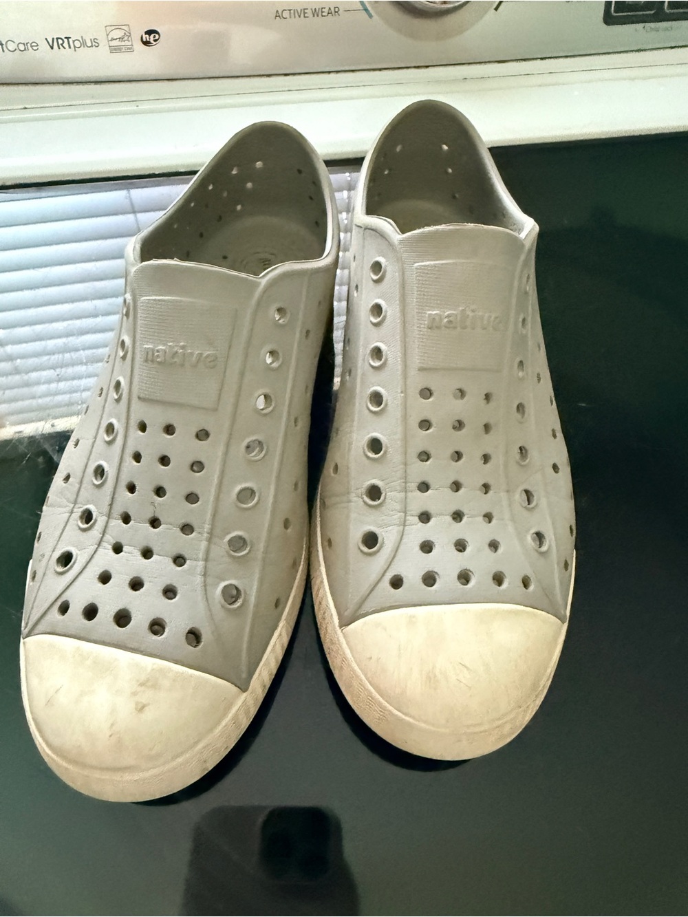 Native Jefferson Slip-On Shoes in Gray and White